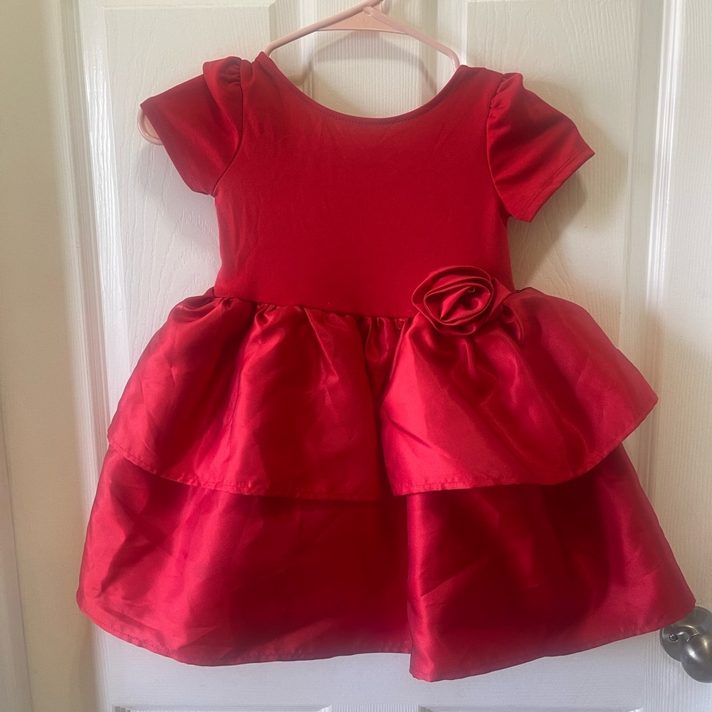 H&M Red Tiered Flared Girls Dress NWOT